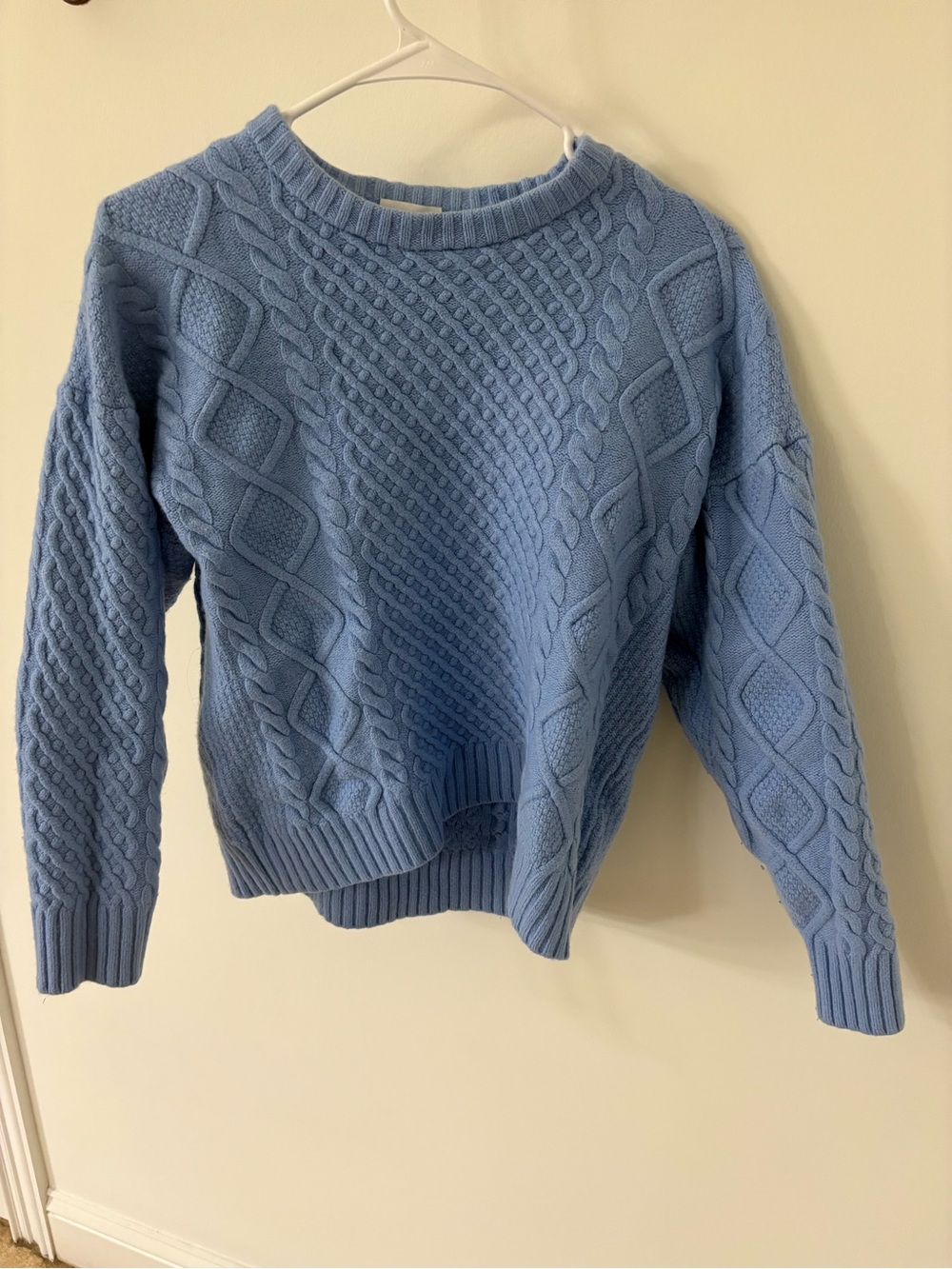 Aritzia Light Blue Cable Knit Women's Sweater